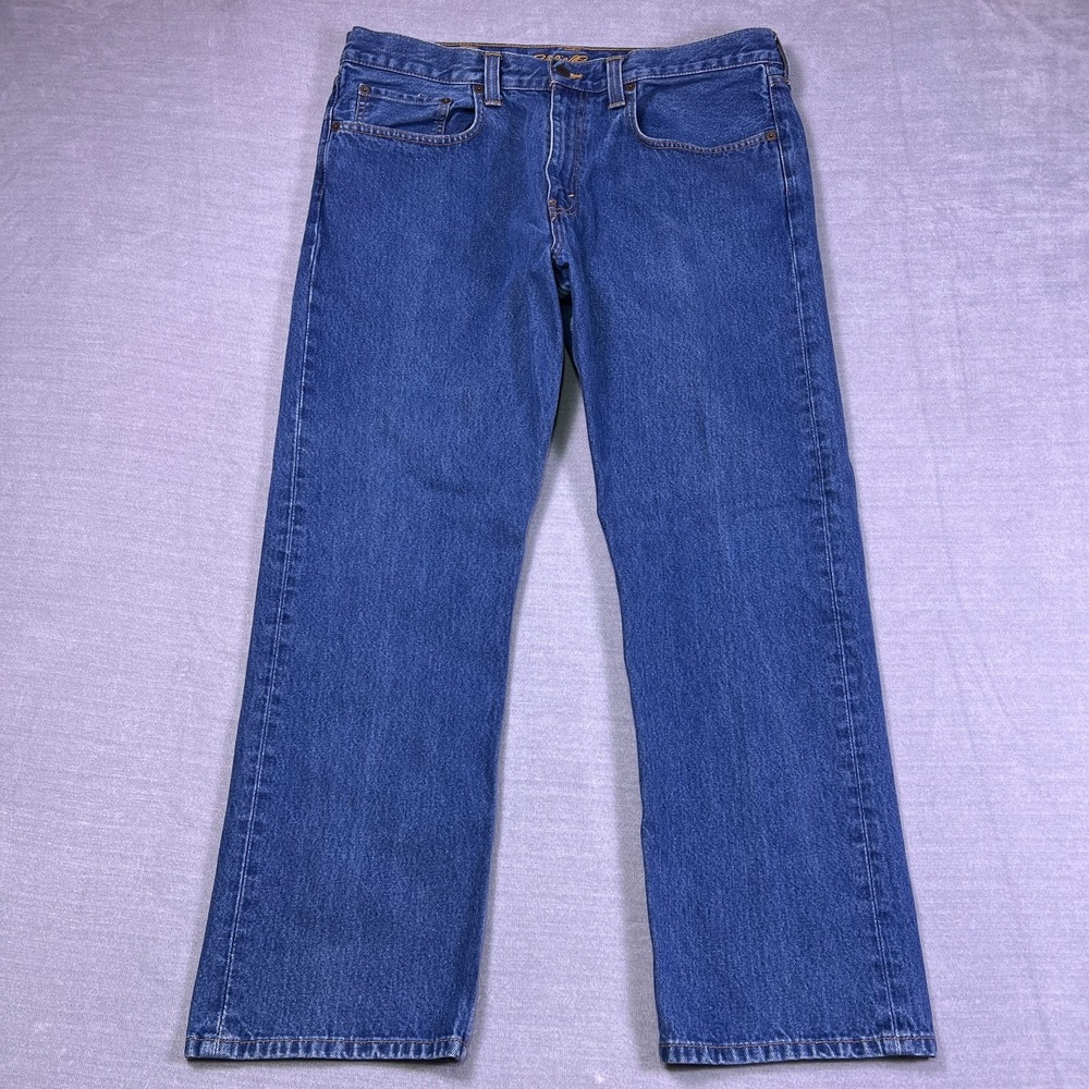 Eddie Bauer Mens Blue Denim Mid Rise Five Pocket Straight Jeans Size 38x30